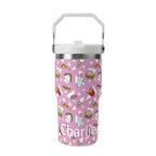 Personalised Fast Food 20oz Stainless Steel Tumbler Screw On Lid With Straw Default Title Personalised 20oz Tumbler with Top Handle Food Printed Offshore