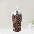 Personalised Coffee Beans 20oz Stainless Steel Tumbler Screw On Lid With Straw Personalised 20oz Tumbler with Top Handle Coffee Printed Offshore
