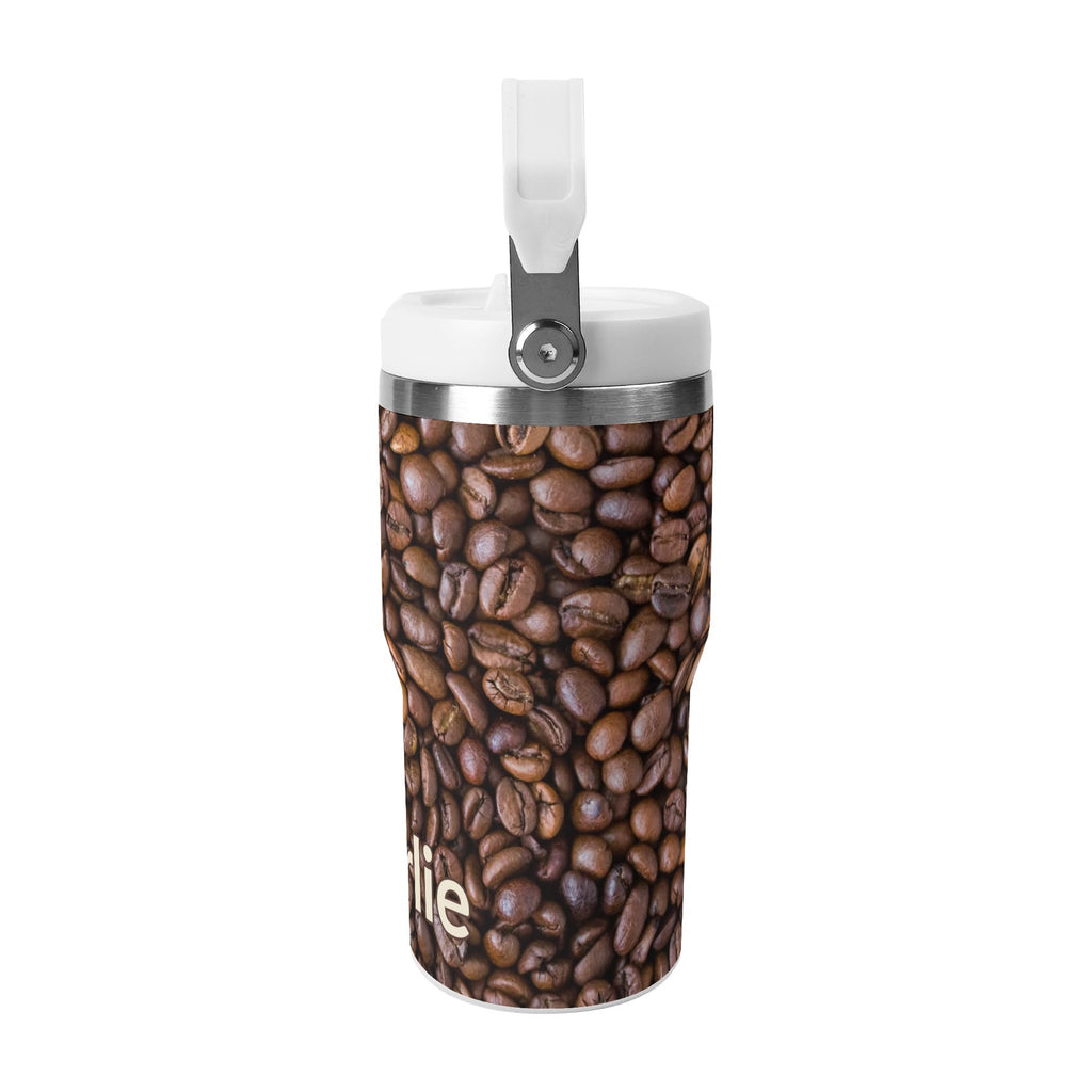 Personalised Coffee Beans 20oz Stainless Steel Tumbler Screw On Lid With Straw Personalised 20oz Tumbler with Top Handle Coffee Printed Offshore