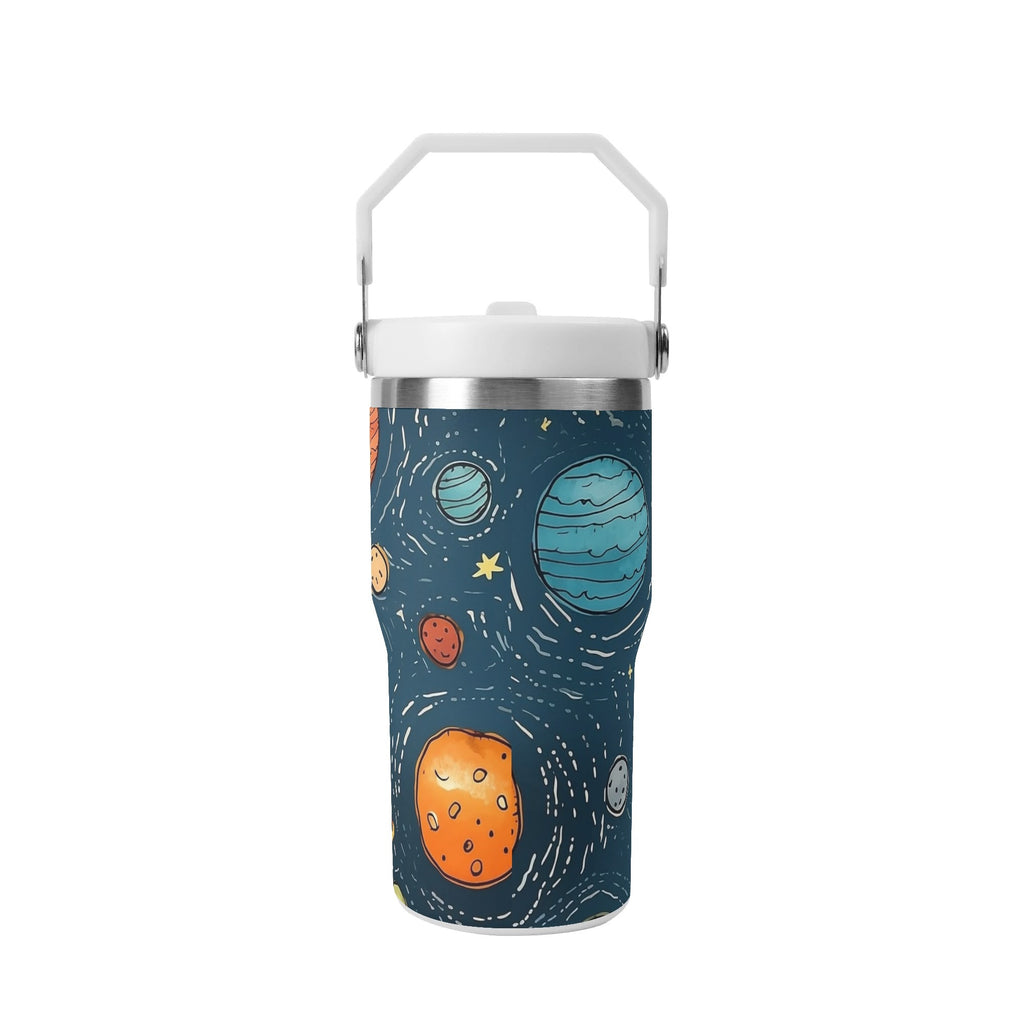 Personalised Galaxy 20oz Stainless Steel Tumbler Screw On Lid With Straw Personalised 20oz Tumbler with Top Handle Printed Offshore Space