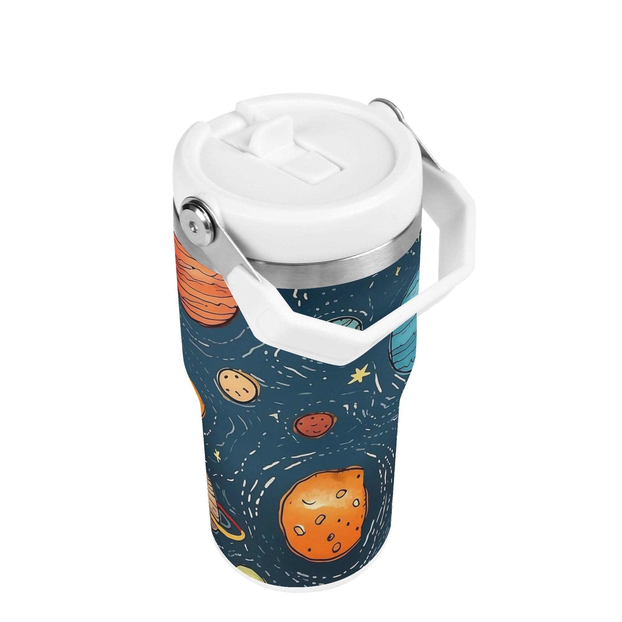 Personalised Galaxy 20oz Stainless Steel Tumbler Screw On Lid With Straw Personalised 20oz Tumbler with Top Handle Printed Offshore Space