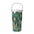 Personalised Leaves On Leaves 20oz Stainless Steel Tumbler Screw On Lid With Straw Default Title Personalised 20oz Tumbler with Top Handle Plants Printed Offshore