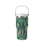 Personalised Leaves On Leaves 20oz Stainless Steel Tumbler Screw On Lid With Straw Personalised 20oz Tumbler with Top Handle Plants Printed Offshore