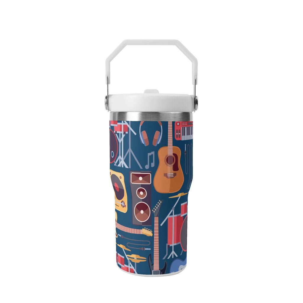 Personalised Music Instruments 20oz Stainless Steel Tumbler Screw On Lid With Straw Personalised 20oz Tumbler with Top Handle Music Printed Offshore