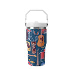 Personalised Music Instruments 20oz Stainless Steel Tumbler Screw On Lid With Straw Personalised 20oz Tumbler with Top Handle Music Printed Offshore