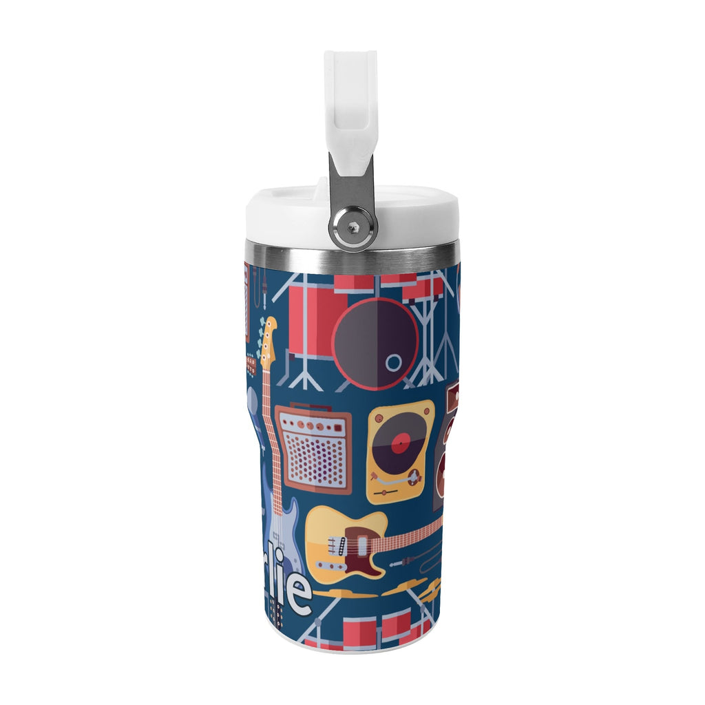 Personalised Music Instruments 20oz Stainless Steel Tumbler Screw On Lid With Straw Personalised 20oz Tumbler with Top Handle Music Printed Offshore