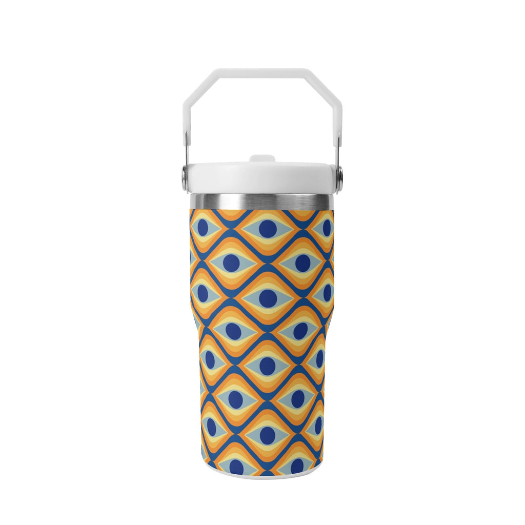 Personalised Retro Eyes 20oz Stainless Steel Tumbler Screw On Lid With Straw Personalised 20oz Tumbler with Top Handle Printed Offshore Retro