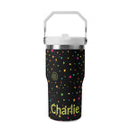 Personalised Stars And Swirls 20oz Stainless Steel Tumbler Screw On Lid With Straw Default Title Personalised 20oz Tumbler with Top Handle Printed Offshore