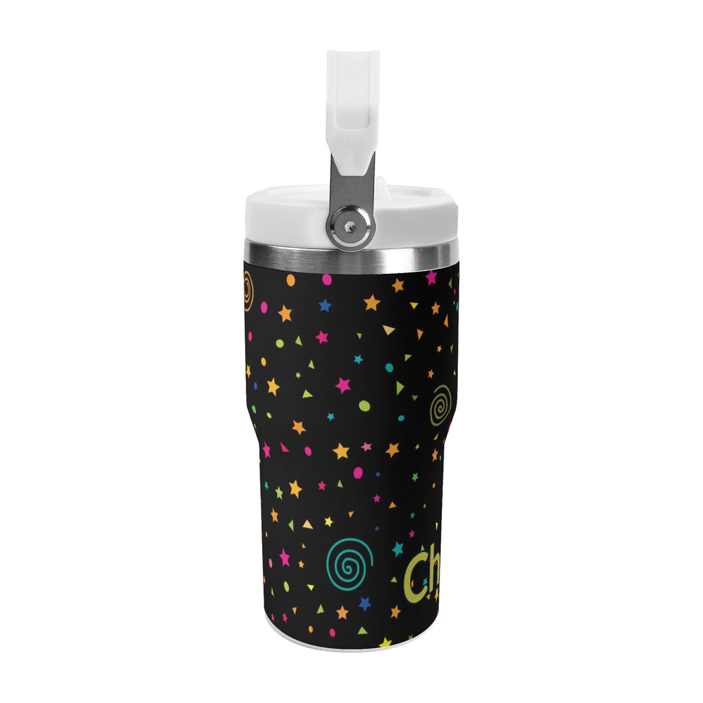 Personalised Stars And Swirls 20oz Stainless Steel Tumbler Screw On Lid With Straw Personalised 20oz Tumbler with Top Handle Printed Offshore
