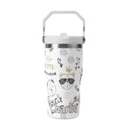 Personalised Bears 20oz Stainless Steel Tumbler Screw On Lid With Straw Default Title Personalised 20oz Tumbler with Top Handle animal Printed Offshore