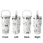Personalised Bears 20oz Stainless Steel Tumbler Screw On Lid With Straw Personalised 20oz Tumbler with Top Handle animal Printed Offshore