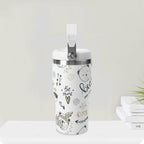 Personalised Bears 20oz Stainless Steel Tumbler Screw On Lid With Straw Personalised 20oz Tumbler with Top Handle animal Printed Offshore