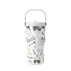 Personalised Bears 20oz Stainless Steel Tumbler Screw On Lid With Straw Personalised 20oz Tumbler with Top Handle animal Printed Offshore