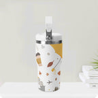 Personalised Autumn 20oz Stainless Steel Tumbler Screw On Lid With Straw Personalised 20oz Tumbler with Top Handle Printed Offshore