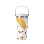Personalised Autumn 20oz Stainless Steel Tumbler Screw On Lid With Straw Personalised 20oz Tumbler with Top Handle Printed Offshore