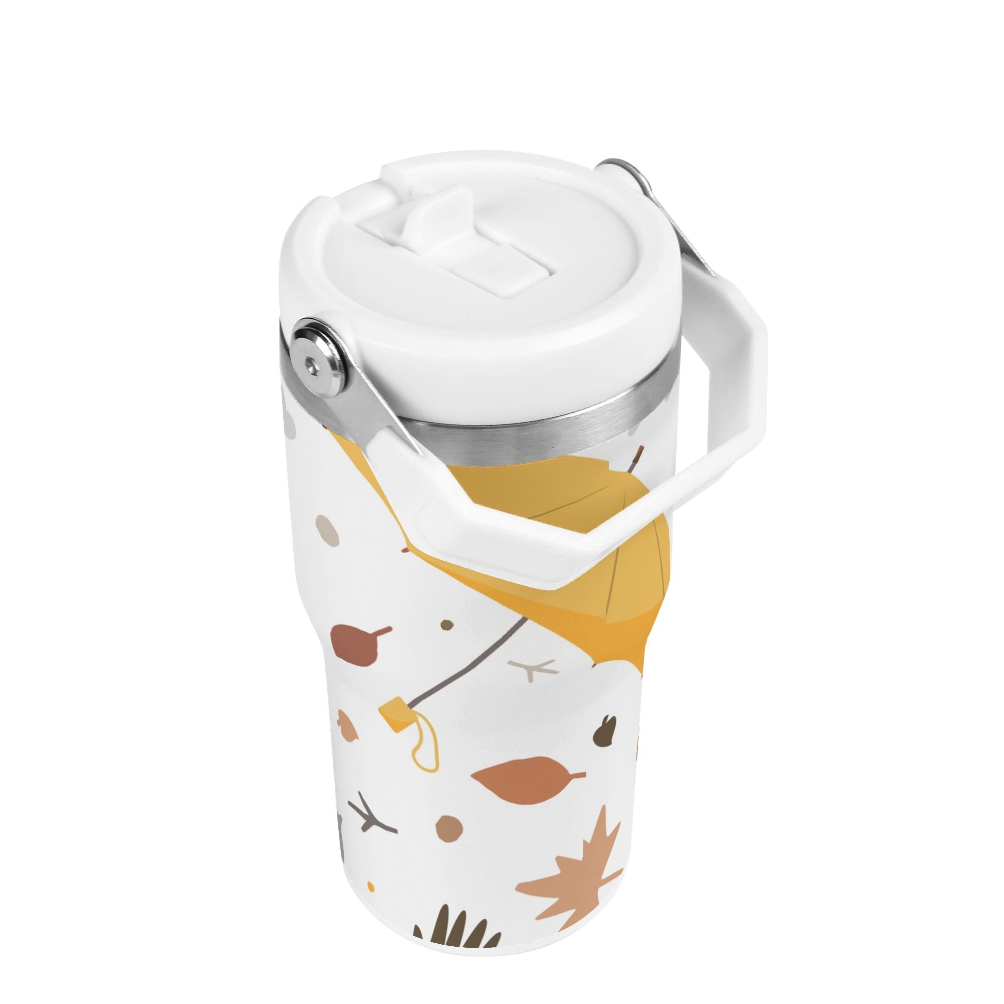 Personalised Autumn 20oz Stainless Steel Tumbler Screw On Lid With Straw Personalised 20oz Tumbler with Top Handle Printed Offshore