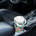 Personalised Bright Floral 20oz Stainless Steel Tumbler Screw On Lid With Straw Personalised 20oz Tumbler with Top Handle Plants Printed Offshore