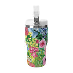 Personalised Bright Floral 20oz Stainless Steel Tumbler Screw On Lid With Straw Personalised 20oz Tumbler with Top Handle Plants Printed Offshore