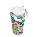 Personalised Bright Floral 20oz Stainless Steel Tumbler Screw On Lid With Straw Personalised 20oz Tumbler with Top Handle Plants Printed Offshore