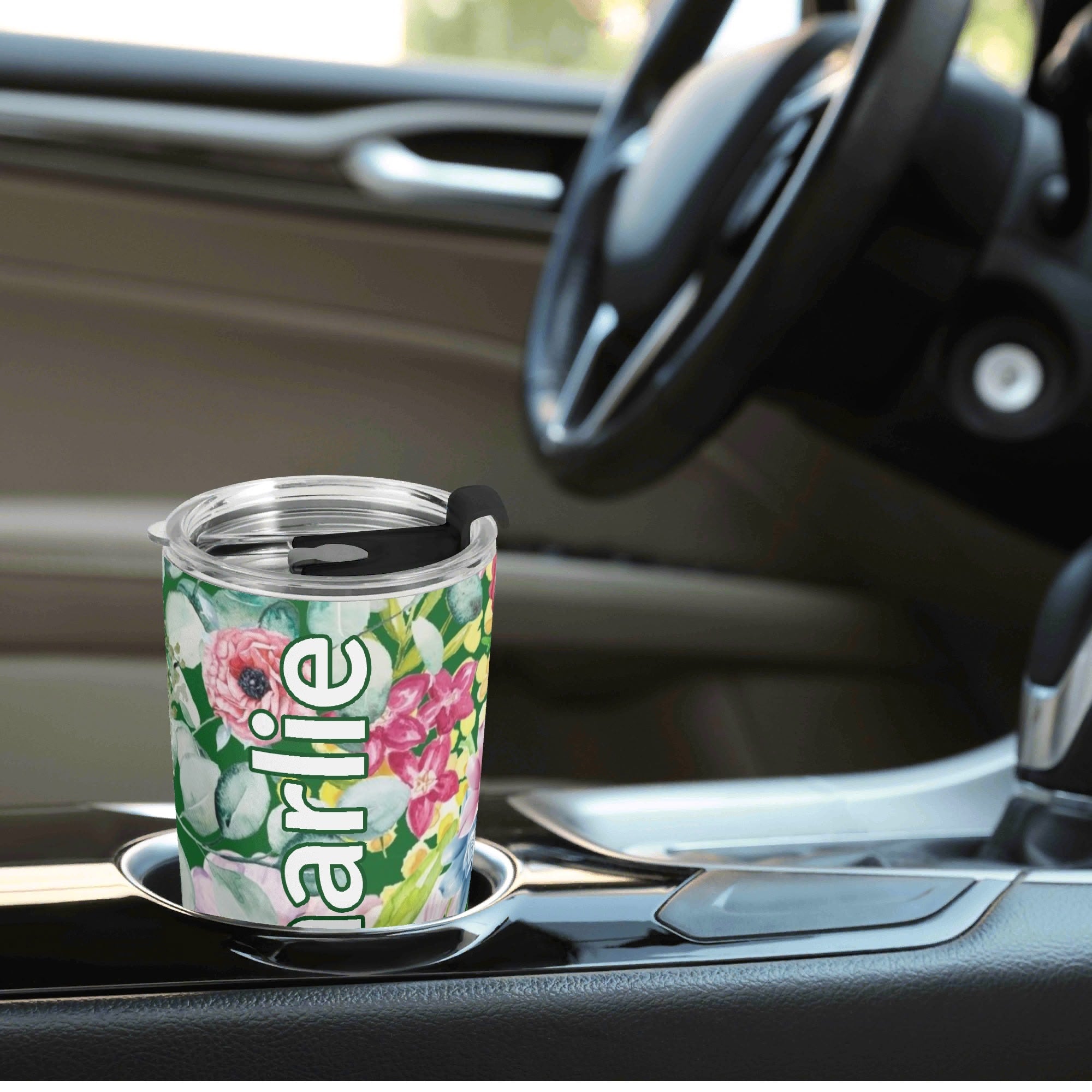 Personalised - Bright Floral - Stainless Steel 20oz Travel Mug Personalised 20oz Travel Mug Plants Printed Offshore