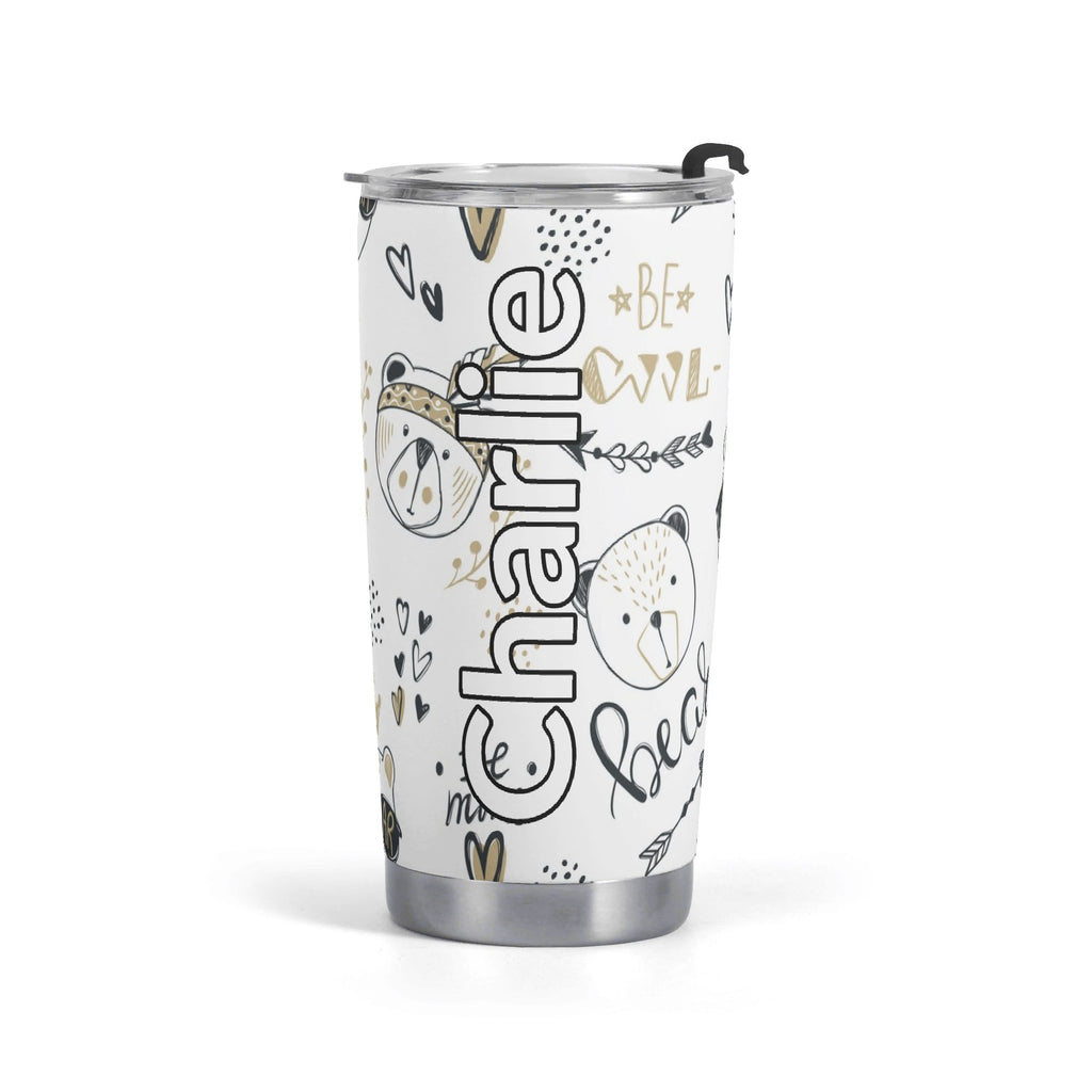 Personalised Bears Stainless Steel 20oz Travel Mug Default Title Personalised 20oz Travel Mug animal Printed Offshore