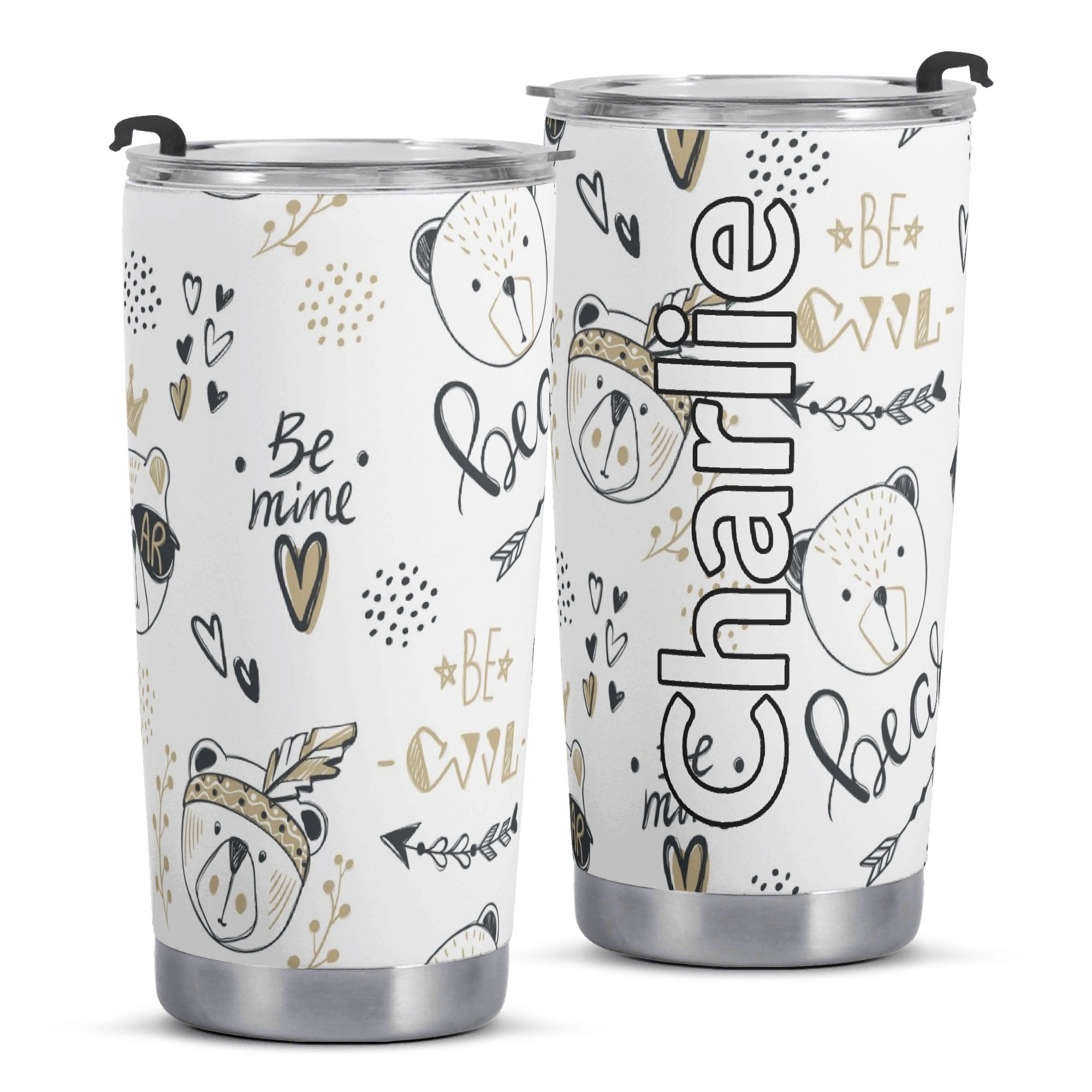 Personalised - Bears - Stainless Steel 20oz Travel Mug Personalised 20oz Travel Mug animal Printed Offshore