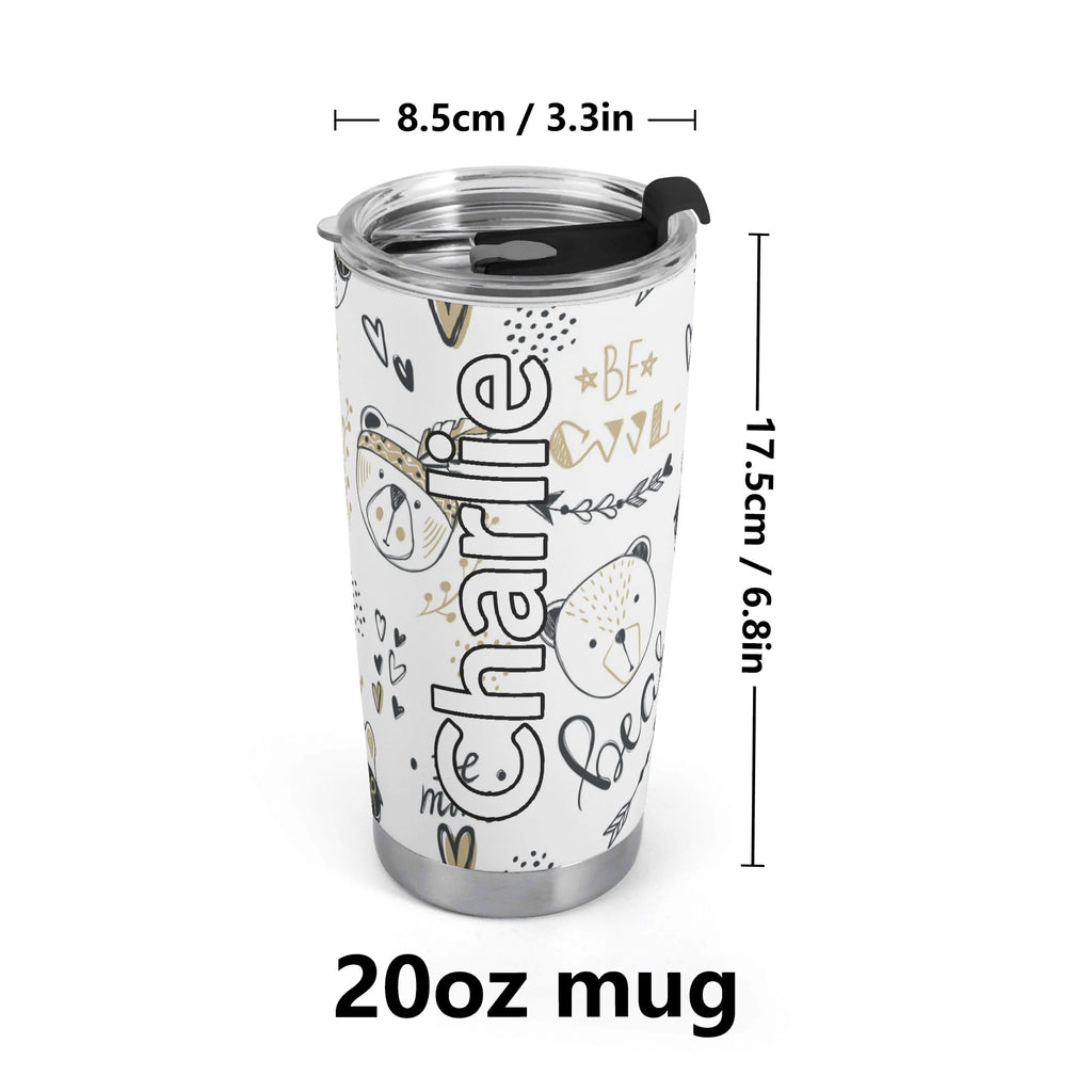 Personalised Bears Stainless Steel 20oz Travel Mug Personalised 20oz Travel Mug animal Printed Offshore
