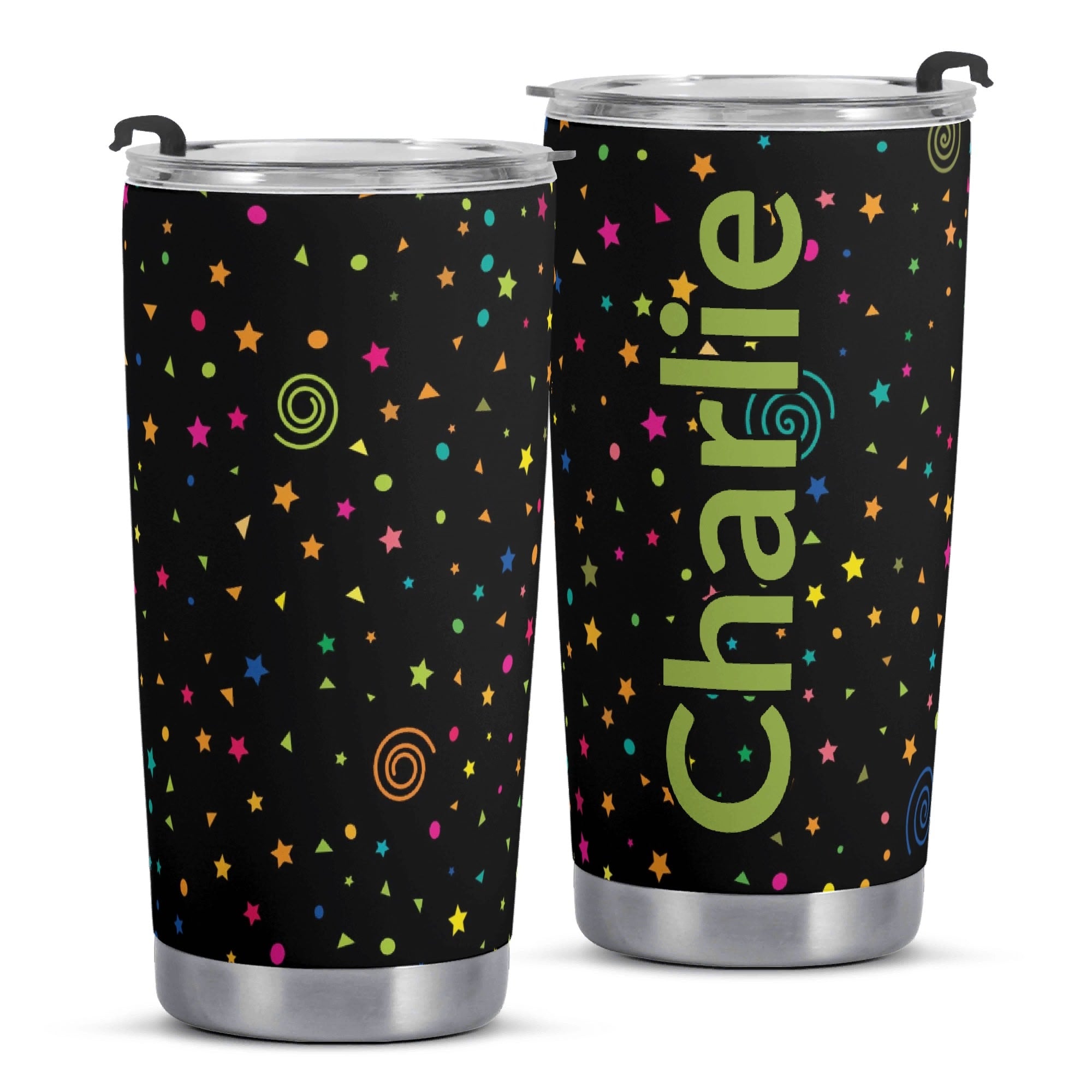 Personalised - Stars And Swirls - Stainless Steel 20oz Travel Mug Personalised 20oz Travel Mug Printed Offshore