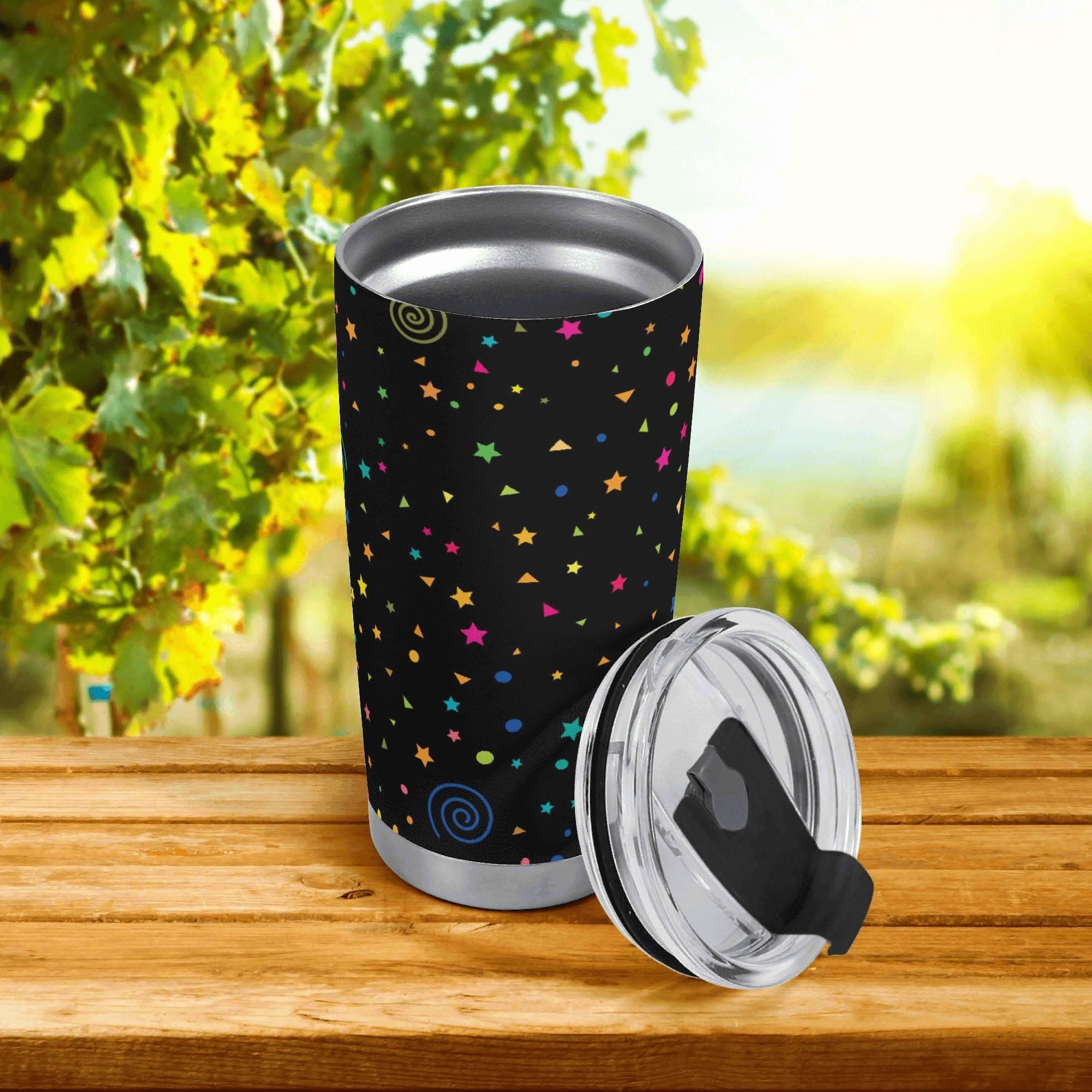 Personalised - Stars And Swirls - Stainless Steel 20oz Travel Mug Personalised 20oz Travel Mug Printed Offshore