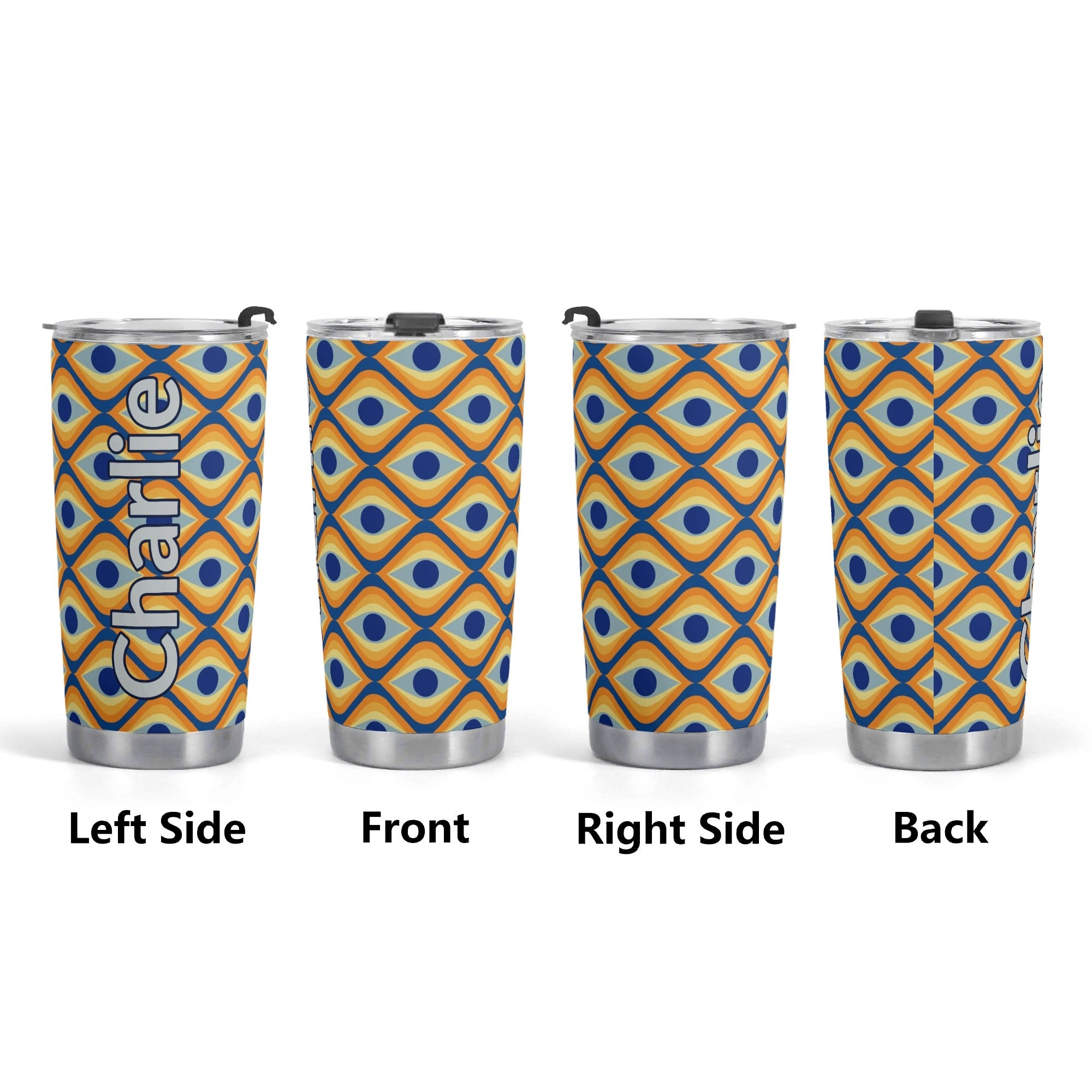 Personalised - Retro Eyes - Stainless Steel 20oz Travel Mug Personalised 20oz Travel Mug Printed Offshore Retro