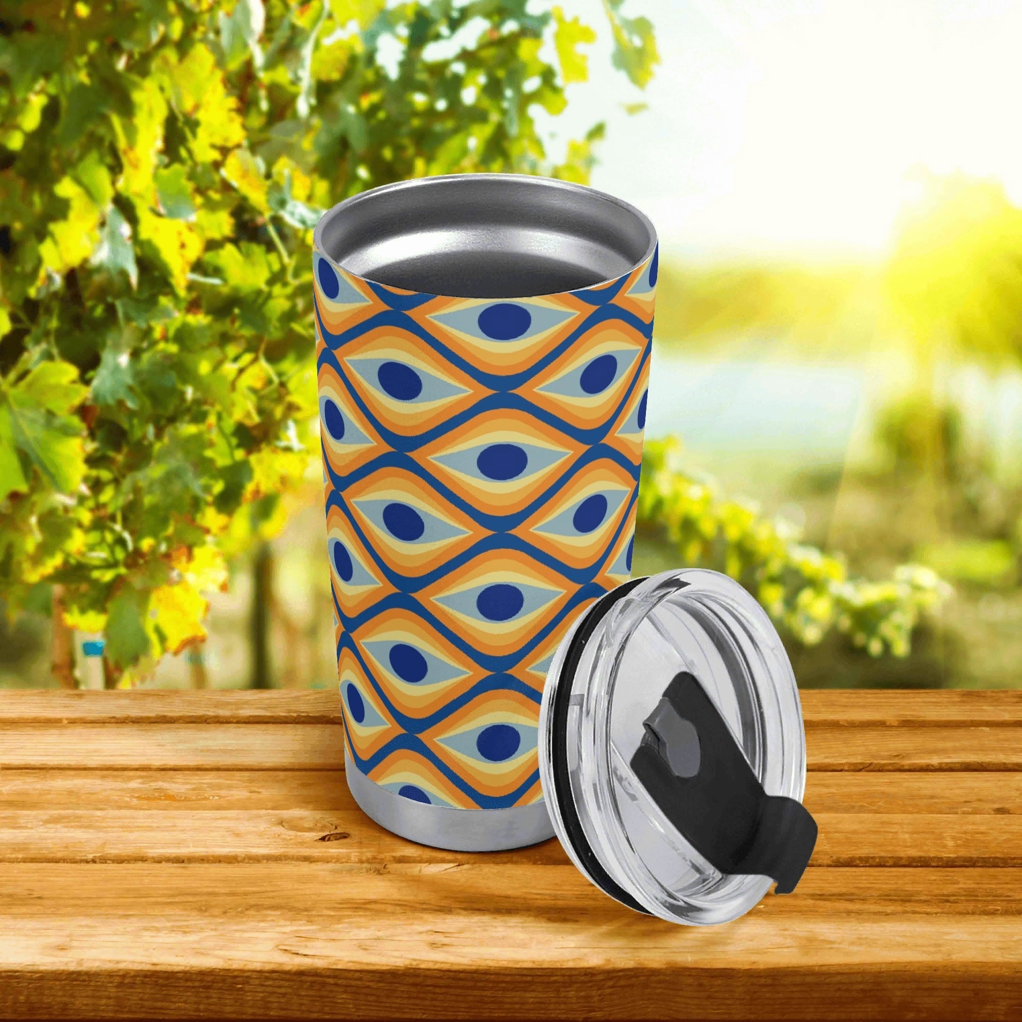 Personalised - Retro Eyes - Stainless Steel 20oz Travel Mug Personalised 20oz Travel Mug Printed Offshore Retro