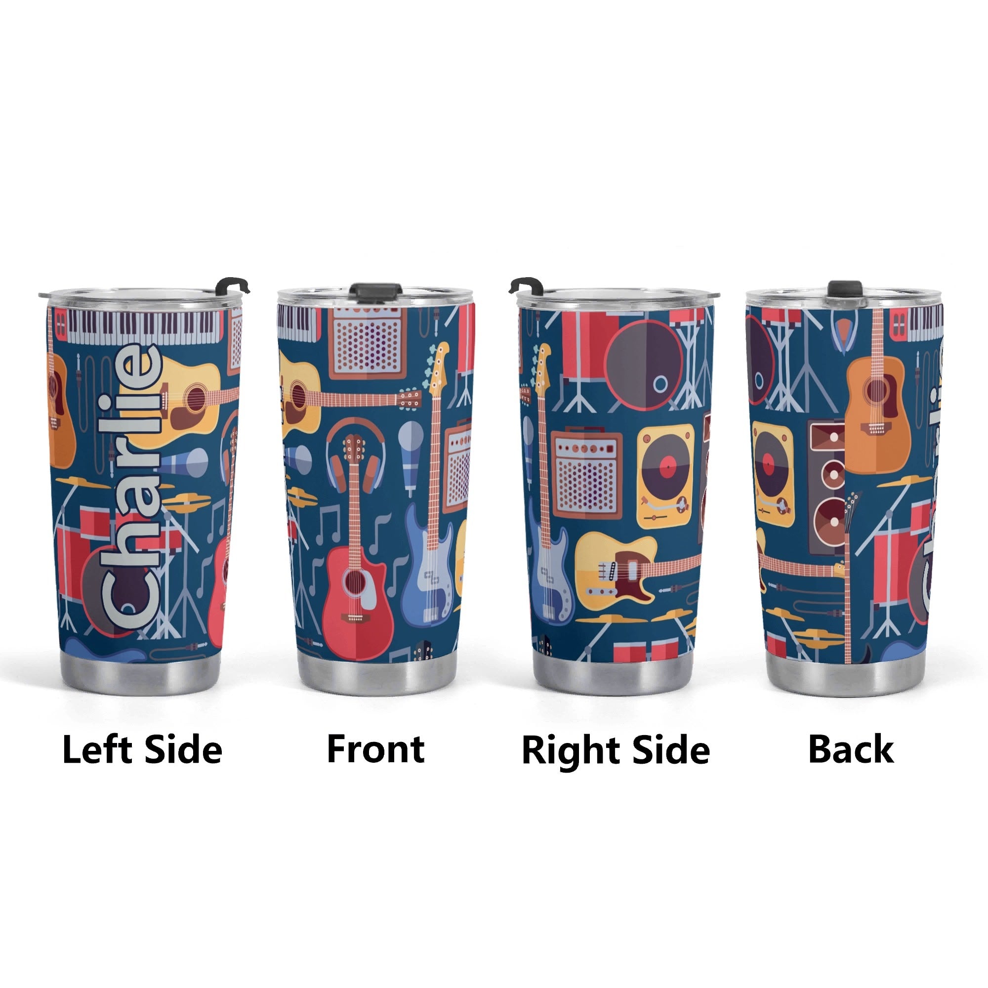 Personalised - Music Instruments - Stainless Steel 20oz Travel Mug Personalised 20oz Travel Mug Music Printed Offshore