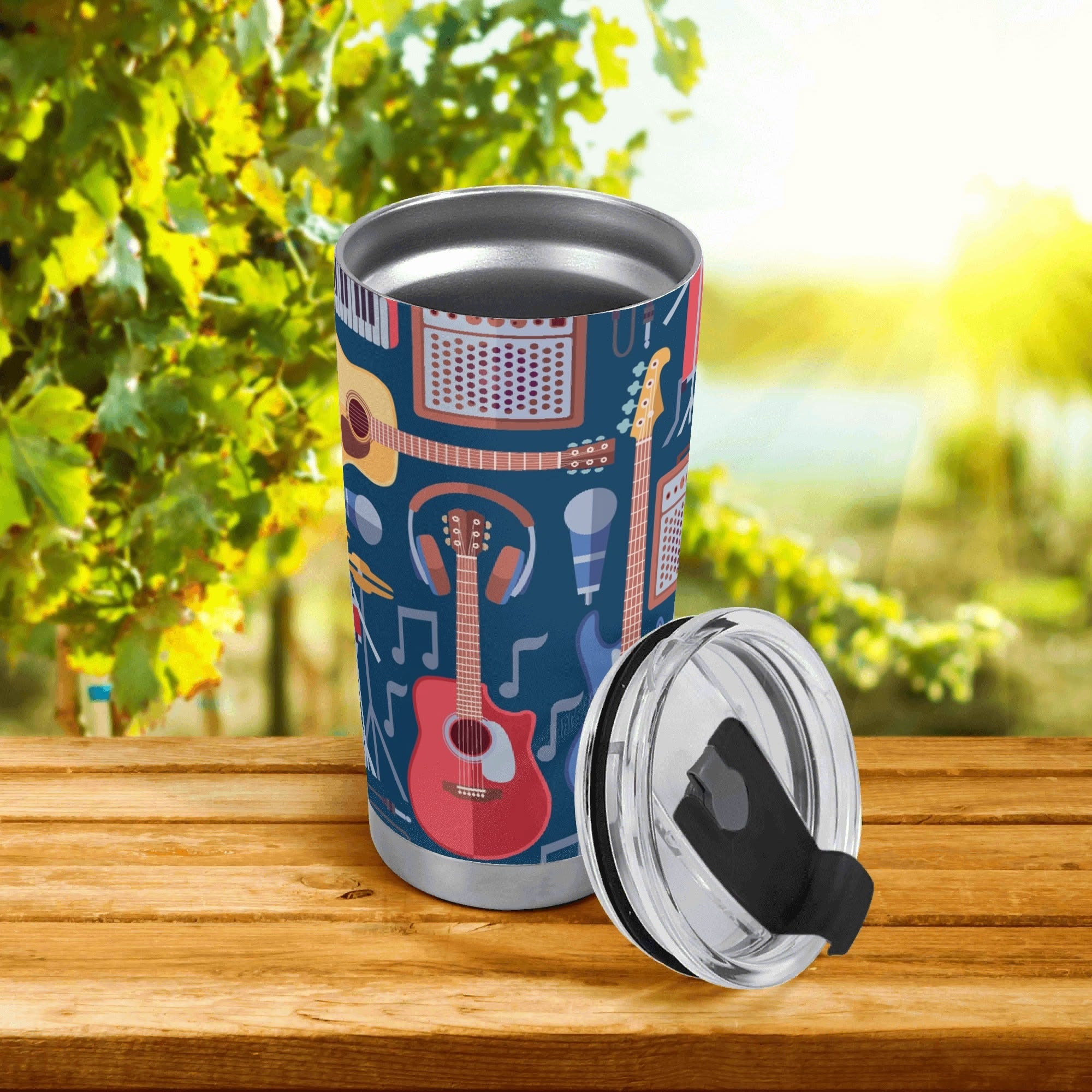 Personalised - Music Instruments - Stainless Steel 20oz Travel Mug Personalised 20oz Travel Mug Music Printed Offshore