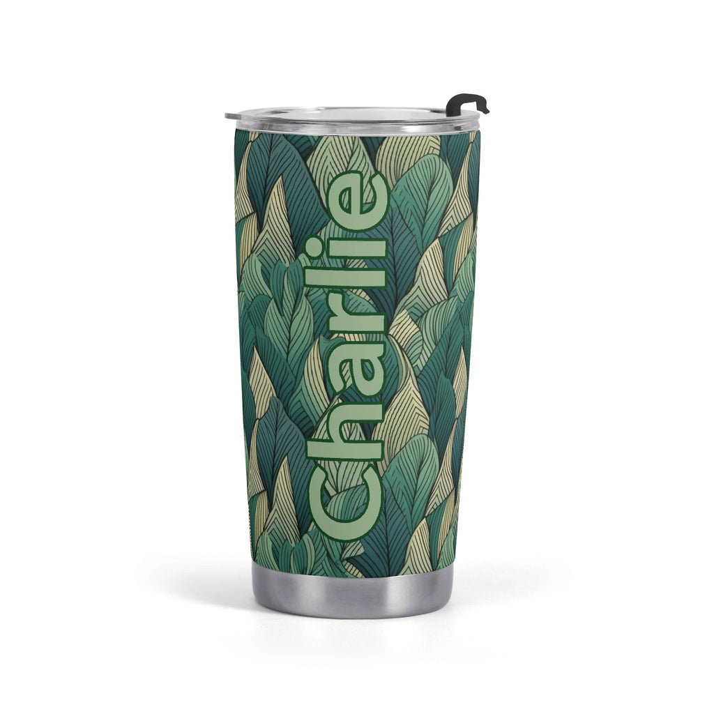 Personalised Leaves On Leaves Stainless Steel 20oz Travel Mug Default Title Personalised 20oz Travel Mug Plants Printed Offshore