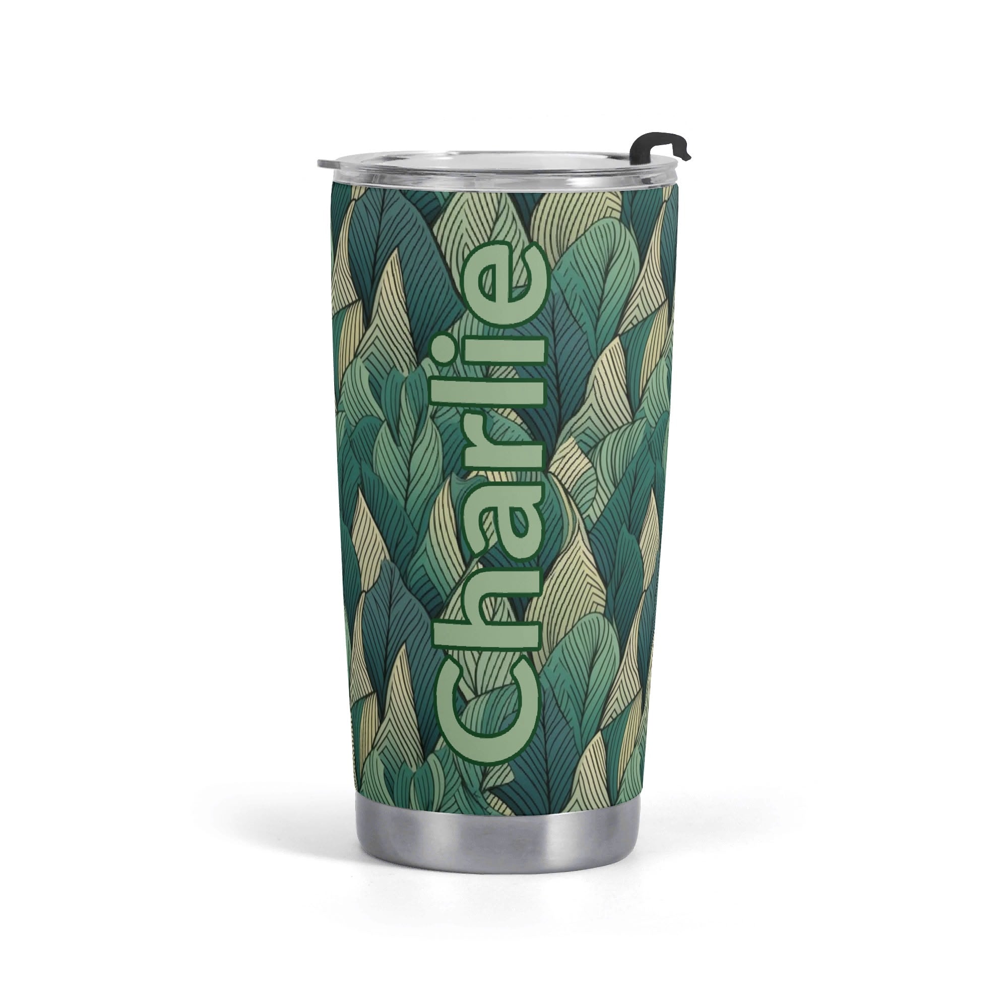 Personalised - Leaves On Leaves - Stainless Steel 20oz Travel Mug Default Title Personalised 20oz Travel Mug Plants Printed Offshore