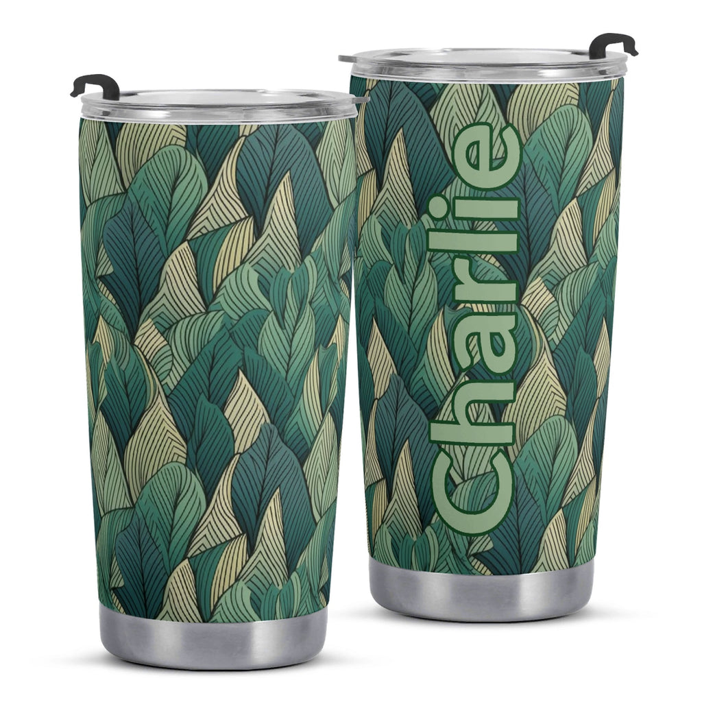 Personalised Leaves On Leaves Stainless Steel 20oz Travel Mug Personalised 20oz Travel Mug Plants Printed Offshore