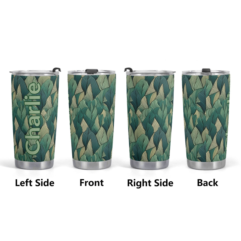 Personalised Leaves On Leaves Stainless Steel 20oz Travel Mug Personalised 20oz Travel Mug Plants Printed Offshore