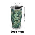 Personalised Leaves On Leaves Stainless Steel 20oz Travel Mug Personalised 20oz Travel Mug Plants Printed Offshore