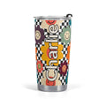 Personalised Happy Retro Flowers Stainless Steel 20oz Travel Mug Default Title Personalised 20oz Travel Mug Printed Offshore Retro