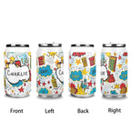 Personalised Comic Book Zap 300ml Stainless Steel Can Shaped Tumbler With Straw Lid Personalised 300ml Can Shaped Tumbler comic Printed Offshore