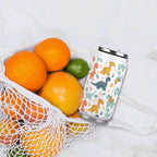 Personalised Cute Colourful Dinosaurs 300ml Stainless Steel Can Shaped Tumbler With Straw Lid Personalised 300ml Can Shaped Tumbler animal Printed Offshore