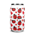 Personalised Ladybugs 300ml Stainless Steel Can Shaped Tumbler With Straw Lid Personalised 300ml Can Shaped Tumbler animal Printed Offshore