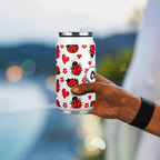 Personalised Ladybugs 300ml Stainless Steel Can Shaped Tumbler With Straw Lid Personalised 300ml Can Shaped Tumbler animal Printed Offshore