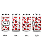 Personalised Ladybugs 300ml Stainless Steel Can Shaped Tumbler With Straw Lid Personalised 300ml Can Shaped Tumbler animal Printed Offshore