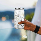 Personalised Bears 300ml Stainless Steel Can Shaped Tumbler With Straw Lid Personalised 300ml Can Shaped Tumbler animal Printed Offshore