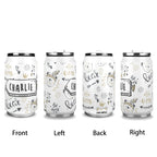 Personalised Bears 300ml Stainless Steel Can Shaped Tumbler With Straw Lid Personalised 300ml Can Shaped Tumbler animal Printed Offshore