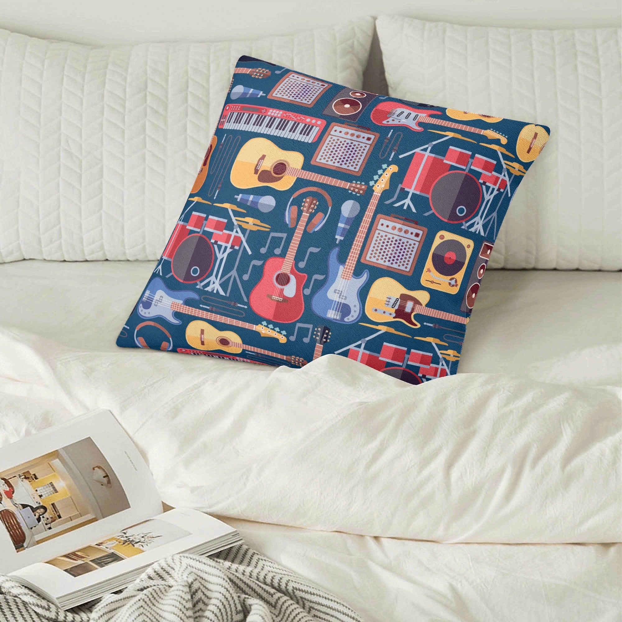 Personalised Music Instruments Cushion Cover Personalised Cushion Cover Globally Fulfilled Music