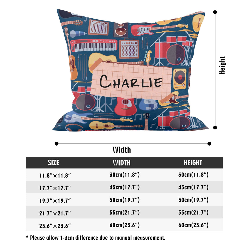 Personalised Music Instruments Cushion Cover Personalised Cushion Cover Globally Fulfilled Music