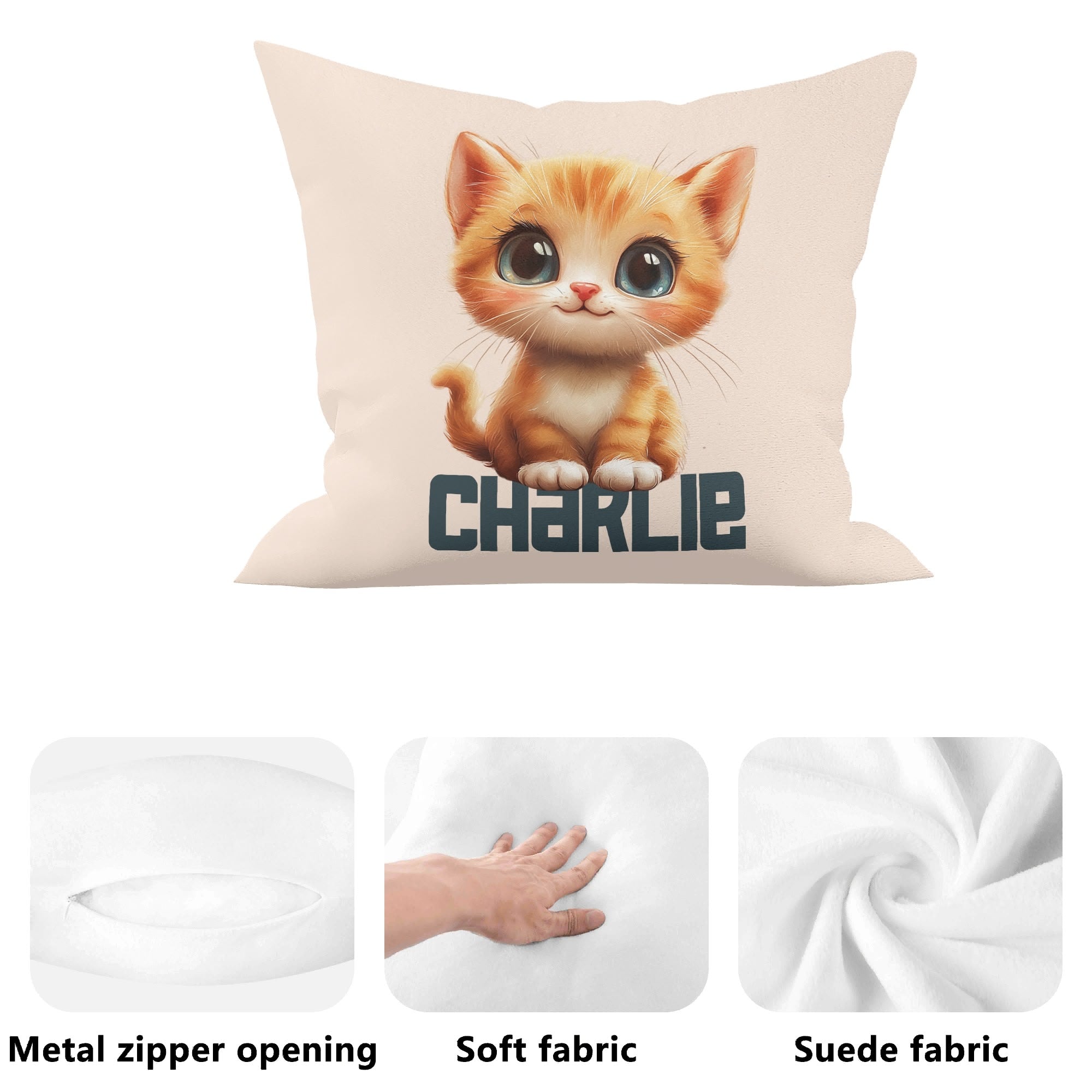 Personalised Ginger Cat Cushion Cover Personalised Cushion Cover animal Printed Offshore