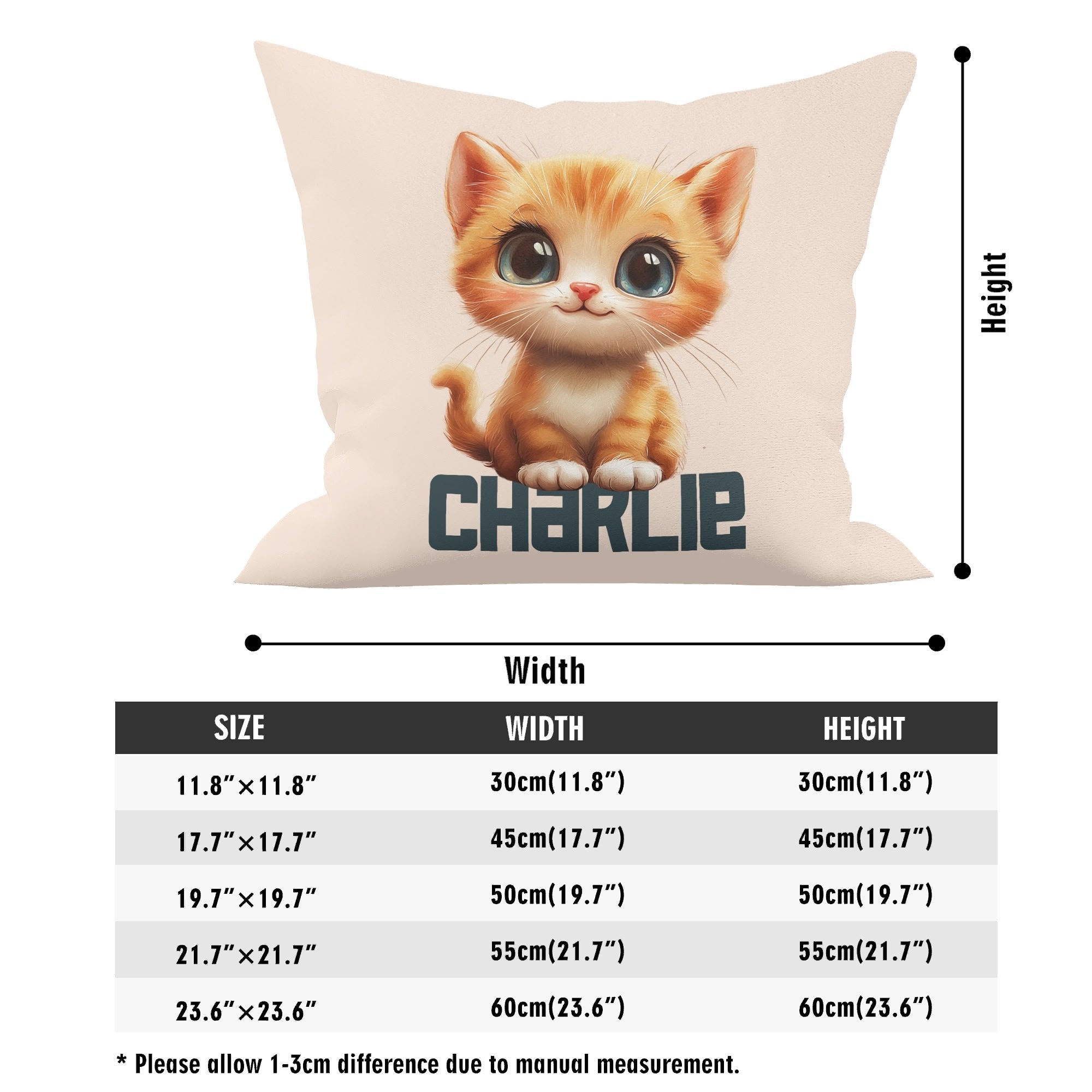 Personalised Ginger Cat Cushion Cover Personalised Cushion Cover animal Printed Offshore